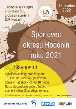 Slavnostní vyhlášení ankety Sportovec okresu Hodonín roku 2021